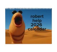 Calendrier mural Marcus The Worm 2026, calendrier Robert The Worm, cadeau drôle de, planificateur de vacances mensuel en papier épais 12, décoration de bureau drôle et tendance (A)