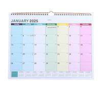 Calendrier Mural Mensuel 2025-2026 en Papier, Anglais Noël à Suspendre | 18 Mois pour Noter les Rendez-vous, Affichage Facile au Mur, Repères des Fêtes ureau ou Salle D’étude