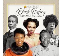 Calendrier mural mensuel 2025 afro-américain, nuances de couleur : histoire noire, mettant en valeur la culture noire à travers un bel art, 30,5 x 30,5 cm