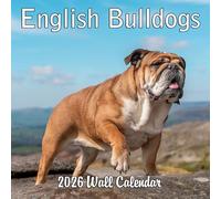 Calendrier mural mensuel 2025 Bulldogs anglais | 30,5 x 61 cm | Papier épais et robuste | Calendrier chien 2024-2025