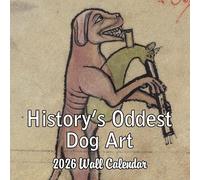 Calendrier mural mensuel 2025 History's Oddest Dog Art - Peintures de chiens laids à travers les âges | 30,5 x 61 cm | Papier épais robuste | Calendrier amusant 2024-2025 avec éléphant blanc ou cadeau