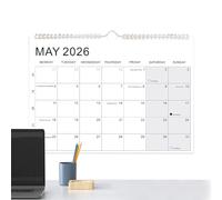 Calendrier mural mensuel 2026-2027, planificateur de blocs lignés avec phase des vacances et lunaire, calendrier sur 18 mois de janvier 2026 à juin 2027 | Pour l'école, les bureaux, les salles de