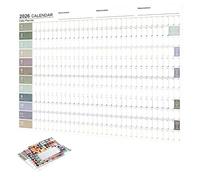 Calendrier mural mensuel 2026, 73,6 x 50,8 cm, grand carnet de planification avec étiquettes à pointe | Calendrier mural mensuel - Pour lecture, santé, études mentales, tâches, maison, vacances, fête