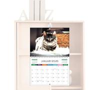 Calendrier mural mensuel 2026 - Adorables chats - Papier durable avec de belles images de chats, blocs de dates spacieux, cadeau idéal pour les amoureux des chats, décoration d'intérieur et annuel