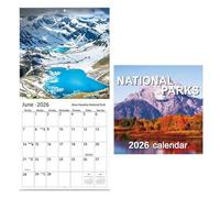 Calendrier mural mensuel 2026 - Beau paysage - De janvier à décembre 2026 - Planificateur avec motif de paysage naturel pour planifier le lieu de travail, la salle de sport à domicile