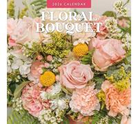 Calendrier mural mensuel 2026 Red Robin avec bouquet floral | 30,5 x 61 cm ouvert | Papier épais et robuste de qualité supérieure | Calendrier de 12 mois à suspendre | Notes lignées et zone de choses