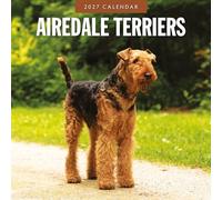 Calendrier mural mensuel 2027 Airedale Terriers Red Robin | 30,5 x 30,5 cm | Calendrier de 12 mois à suspendre, papier épais et robuste de qualité supérieure, notes lignées et zone de tâches