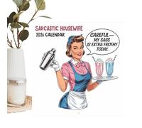 Calendrier Mural Mensuel, Calendrier Humour Irrévérencieux, Agenda 2026 Rétro Suspendu pour Décor Maison Femme Chambre Bureau Homme