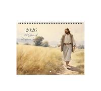 Calendrier Mural Mensuel - Calendrier Jésus 2026 | Planning à Accrocher Décoration Murale pour Organisation Quotidienne Famille Bureau École Dortoir