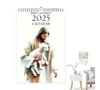 Calendrier mural mensuel de la Bible, calendrier mural des histoires bibliques chrétiennes 2025,Calendrier mural de 12 mois, aquarelles naturelles, peintures de paysages - Calendriers mensuels de plan