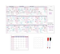 Calendrier mural mensuel non daté effaçable à sec avec | Grand calendrier mural avec blocs journaux pour adultes, bureau, école, salle de alendrier de rendez-vous