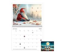 Calendrier Mural Mensuel,Planner Mural Annuel Lutin 2026 Organiseur Familial | Décoratif pour Maison et Organisation Familiale Repas Scolaire Vacances Anniversaires Événements