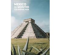 Calendrier mural Mexique format A3 à spirales en couleur avec lot d'autocollants inclus