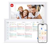 Calendrier mural numérique de 39,6 cm avec écran tactile, calendriers électroniques pour organisation familiale, synchronisation intelligente avec téléphone par application pour planificateur de repas