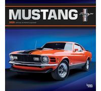 Calendrier mural officiel Ford Mustang 2025 30 x 61 cm, avec film estampillé sans plastique