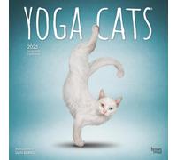 Calendrier mural officiel Yoga Cats 2025 30 x 61 cm Monthly Square Calendrier mural sans plastique
