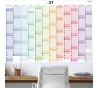 Calendrier mural PACKLIST® 2027 UK - Planificateur mural annuel élégant A1 de 12 mois pour la maison, les études, le travail et les plans familiaux. Grand calendrier mural, planificateur annuel coloré