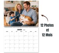 Calendrier mural personnalisé 2026 pour la maison et le bureau - Imprimez vos 13 souvenirs et créez votre propre calendrier personnalisé 2026 - Cadeau de Noël personnalisé