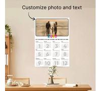 Calendrier mural personnalisé photo 2026, cadeau photo personnalisé unique, décoration murale de calendrier personnalisé avec votre photo et vos bénédictions pour la maison, le salon, la salle à mange