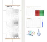 Calendrier mural - Planificateur annuel de 31 cm | Version avec cadre en bois - Organisation maison, bureau, école, université, appartement, classe étudiant, planification hebdomadaire