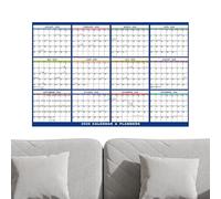 Calendrier Mural - Planificateur Annuel Laminé Pliable De 155 G | Grand Organiseur D'agenda Effaçable | Plan De Décoration Portable Horizontal Et Vertical Pour La Maison, Le Bureau, La Salle De Classe