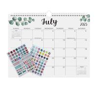 Calendrier mural - Planificateur mensuel à double reliure, calendrier mural annuel | Planificateur décoratif à grande grille avec section pour notes, organiseur de planification sur 18 mois pour