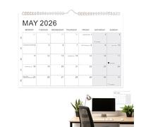 Calendrier mural pour années 2026-2027 - planificateurs ont vécu blocs bloqués, jours fériés et phases de la lune - 18 mois Calendrier mural de janvier 2026 à juin 2027 - Pour