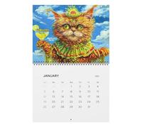Calendrier mural pour chats 2025, calendrier de bureau mignon chaton ivre 2025, planificateur de calendrier de 8,5 x 11 pouces pour amis, famille, et adultes