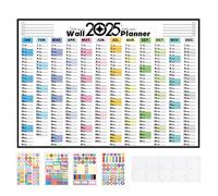 Calendrier mural pour toute l'année - Calendrier mural annuel 2025, calendrier mural 12 mois 2025 | bureau pour décoration de maison, organisateur d'horaires