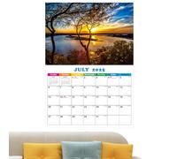 Calendrier mural quotidien, format paysage, calendrier mensuel avec papier solide, janvier 2025 à décembre 2025 - Pour bureau, école, maison, réfrigérateur, cours, enseignants, femmes