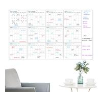 Calendrier mural réutilisable 89 x 147 cm - Tableau blanc effaçable à sec, grands tableaux effaçables, tableau académique géant, grand suivi de projet, surfaces mémo élégantes | Système fiable pour