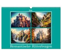Calendrier mural romantique 2026 format A3 paysage, calendrier mensuel CALVENDO