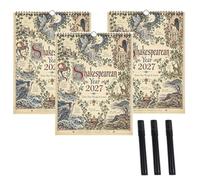 Calendrier mural shakespeare 2027, 12 pièces classiques de shakespeare (3pc)
