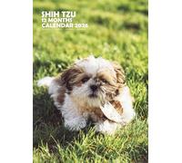 Calendrier mural Shih Tzu Dog - Format A3 - Reliure à spirale - Couleur - Avec lot d'autocollants