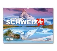 Calendrier mural suisse 2026 au format DIN A3 - Calendrier de voyage - Photos - Cadeau de Noël ou d'anniversaire - Calendrier mensuel - Architecture - Paysage naturel - Alpes - Calendrier suisse