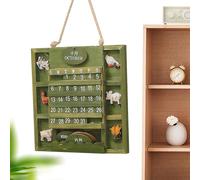 Calendrier Mural - Suivi D'anniversaire De Famille En Bois De 20,6 Cm, Tableau De Planification Décoratif Sur 12 Mois | Ornement De Bureau De Style Rétro Durable, Pour Chambre À Coucher, Salon, Cuisin