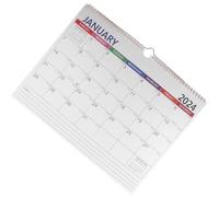 Calendrier Mural Suspendu 2023-2024 en Anglais, Style Simple et Moderne | Papier Imprimé Clairement, Anneau Suspendre Perforé, Aperçu Mois Précédent et Suivant, pour Bureau et Maison