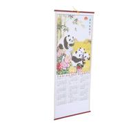 Calendrier Mural Traditionnel Chinois 2027 Style Chèvre avec Calligraphie | Grand Format Facile à Lire, Design Asiatique Authentique, pour Décoration Murale et Fêtes Lunaires