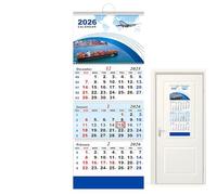 Calendrier mural vertical à trois volets 2026, 3 mois, grand planificateur mural à suspendre, pour école, lieu de travail, dortoir, appartement, hôtel, gestion du temps