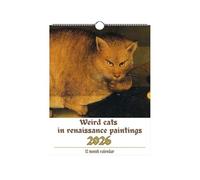 Calendrier mural Weird Cats in Renaissance 2026, Funny Medieval Cats Calendar 2026, Weird Medieval Cat Monthly Planner pour l’art mural et l’humour gag