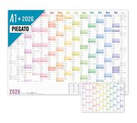 Calendrier mural XXL 2026 A1+ en italien (89x63 cm) [Rainbow] 15 mois nov 2025 - jan 2027 - plié - planificateur A4 gratuit