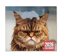 Calendrier Murale de Chats Grognons 2026, Calendrier Mensuel avec Humour Chat, Mèmes Amusants, Planificateur pour Maison, Bureau et École