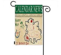Calendrier Nouvelles Carte Welcome Garden Flag,Vintage Happy Way Quote Green Clover Leaf Barley Beer Farmhouse Garden Flags 12x18 Inch Yard Flag Banner Porch Flags For Patio Lawn Villa Park Outdoor