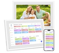 Calendrier numérique de 25,6 cm avec planificateur de tâches | Affichage interactif intégré, planificateur de repas et cadre photo numérique, calendrier de bureau pour la planification et
