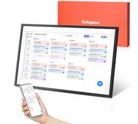 Calendrier numérique de 39,6 cm et tableau des corvées, écran tactile interactif intelligent pour horaires familiaux, cadeau pour mère, maman, femme, grand-père (noir)
