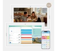 Calendrier numérique intelligent de 15,6 pouces pour la famille, calendrier | Synchronisation des applications sans abonnement, planificateur familial partagé, planification des repas