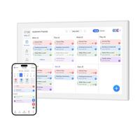 Calendrier Numérique Mural Familial 10,1", Agenda Electronique, Calendrier Interactif Intelligent HD avec Écran Tactile et Fonction Cadre Photo Numérique Intégrée avec Mémoire de 32 GB
