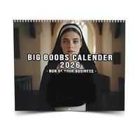 Calendrier "NUNS" 2026, Nuns ayant un calendrier mural amusant 2026, Illustration mammaire féminine audacieuse et créative, Calendrier féminin des gros seins, Avec une planification 12 mois