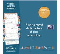 Calendrier Oxford Famille Scolaire 16 Mois 30x30cm 1 Mois sur 2 Pages Année 2025-2026 Bleu