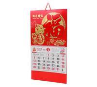 Calendrier Papier Chinois Traditionnel 2025, Suspendu, Lunaire | Décoration Murale de Nouvel An Chinois, Suivi des Fêtes Lunaires, pour Porte, Dortoir, Foyers
